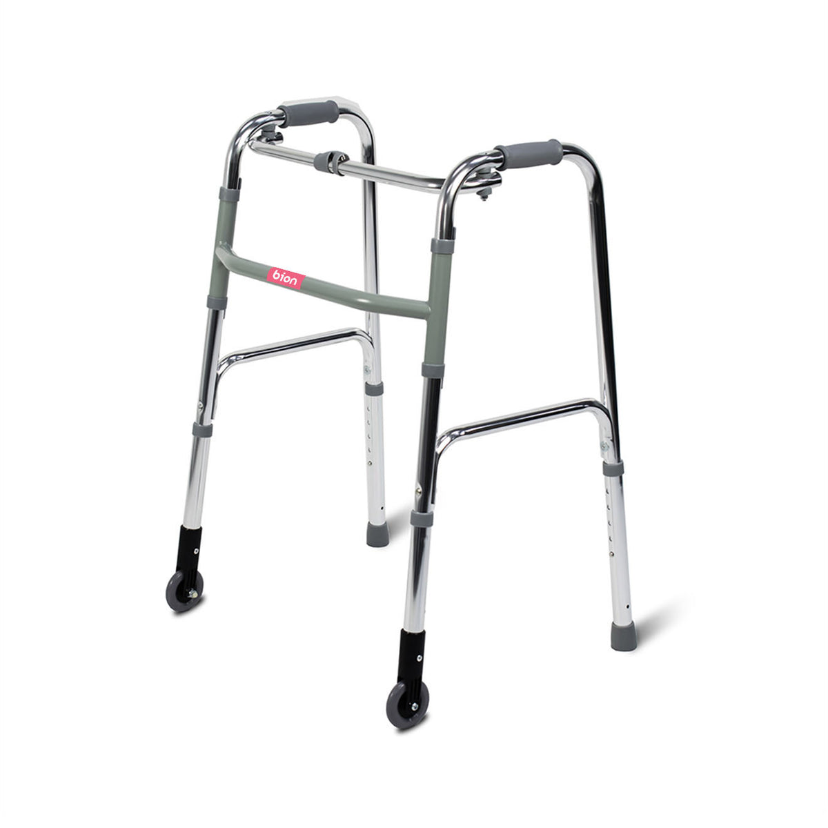 Foldable zimmer frame with 2024 wheels