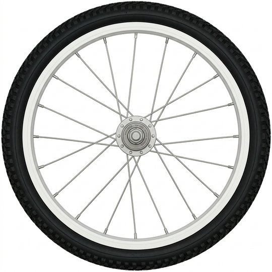 WC Parts: Rear Wheel, w Rim, 16" x 1.75"
